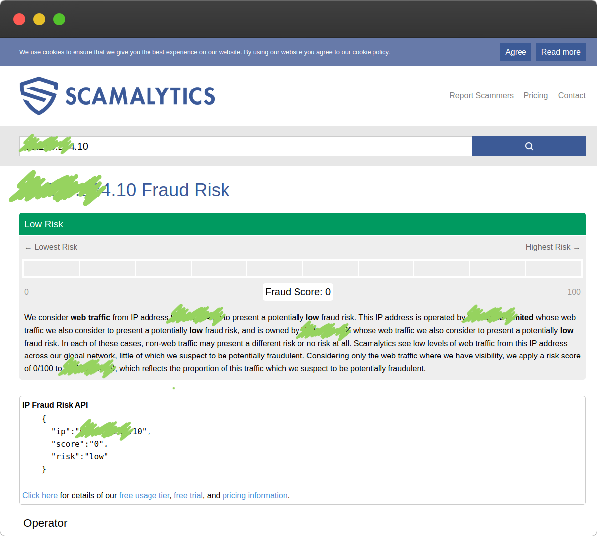 Our mobile phone proxy - Fraud Score